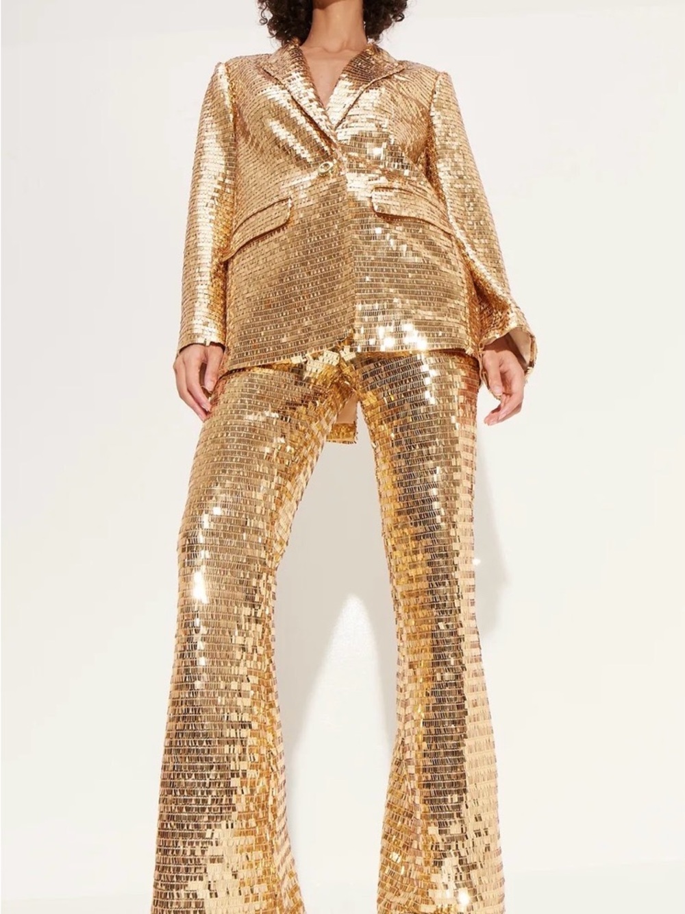 Simon Miller Gold Sequin Flare Pants